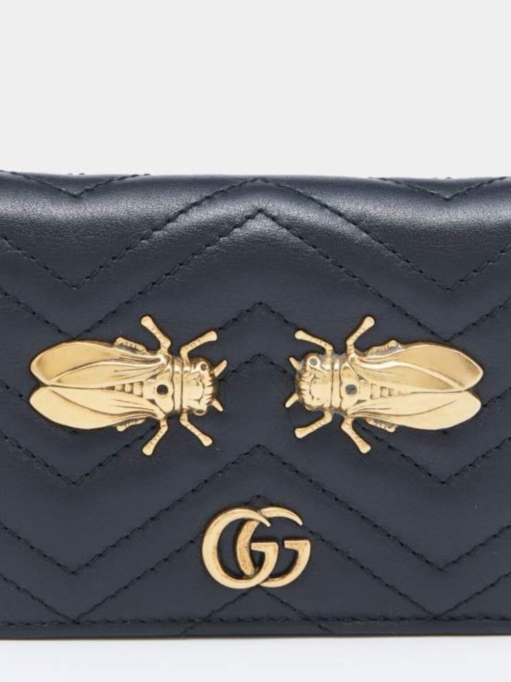 Gucci GG Marmont Cicada Wallet Card Case Black